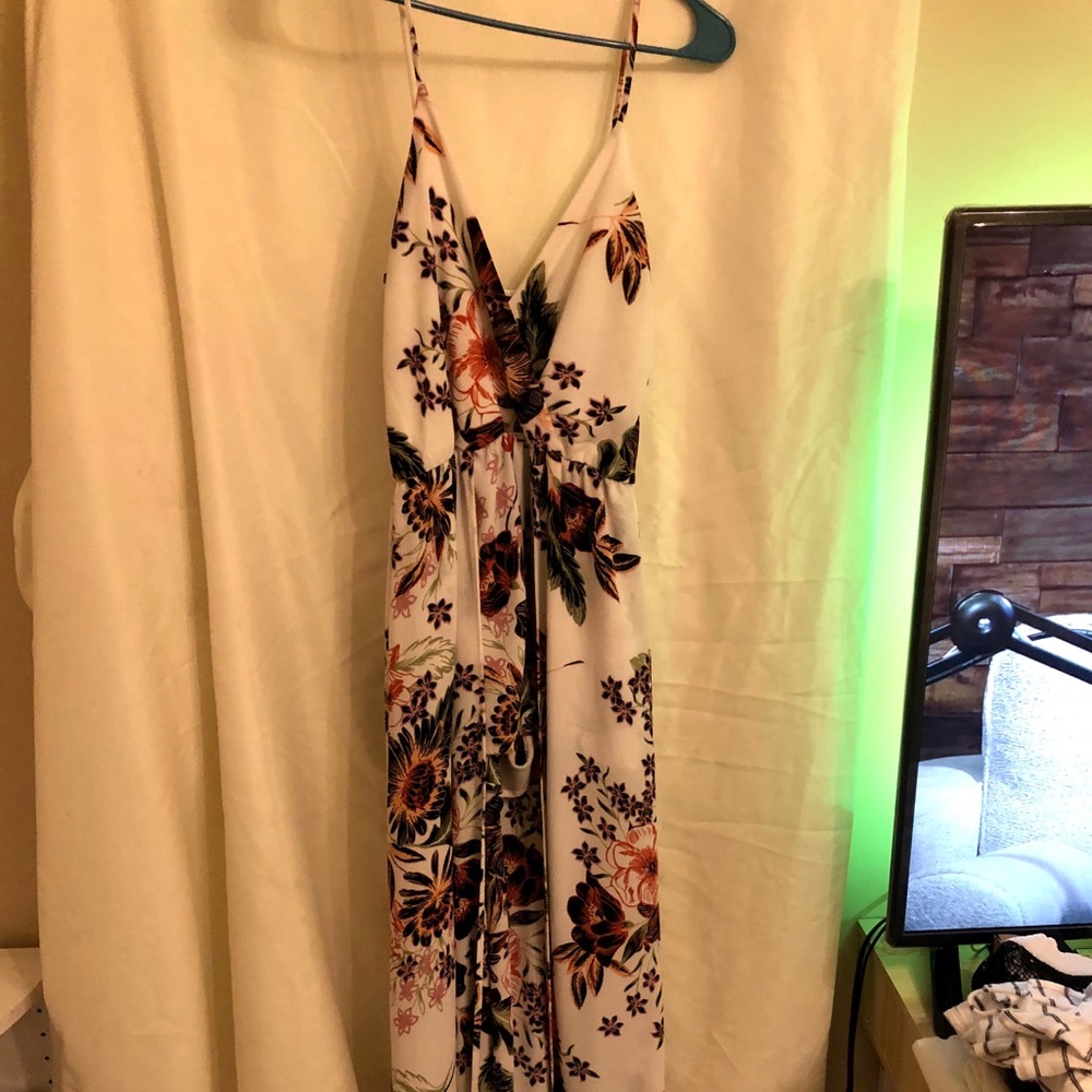Floral romper with train